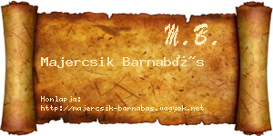 Majercsik Barnabás névjegykártya